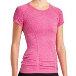 Athleta  Fastest Track Shirt Tee Seamless Ruched Top Pink 438563 Photo 0