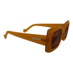 SZADE NIB Dart Sustainable On Trend Rectilinear Burnt Honey/Cherry Cola Sunglass Yellow Photo 4
