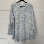 D&Co Women’s 1X Blue Cloud Blouse Top Plus Size Photo 0