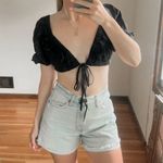 Princess Polly  Puff Sleeve Tie Front Crop Top Size 8 Photo 1