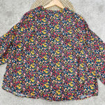 st. john's bay St John’s Bay Multi Floral Long Sleeve Button Down Shirt Cotton Blend Size 2X Photo 8