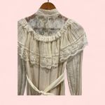 Handmade Stunning vintage 60’s-70’s boho lace prairie maxi ruffle dress delicate buttons Photo 4