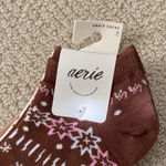 Aerie Women’s Ankle Socks Pack of Three Brown White Tan O/S One Size Cotton NWT Photo 1