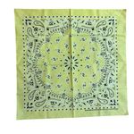 American Made Light Yellow Western Paisley Bandana 100% Cotton Pocket Square Photo 0