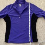 Champion Fleece Half Zip Sweater Size Large Purple Black Pullover Women’s EUC Photo 5