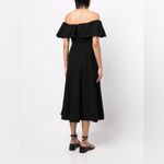Sea NY Leona Strapless Off the Shoulder Linen Midi Dressn NWT 4 Black Photo 3
