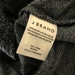 J Brand Womens Jacket Hooded Drawstrings Cinch Waist Zip Pockets Black White L Photo 3