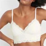 Aerie New with tags RIBBED EYELASH LACE TRIM
LONGLINE beige bralette top Photo 5
