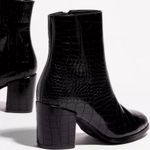 Nasty Gal Croc Embossed Block Heel Meadow 2 Ankle Boots Size 8 Photo 1