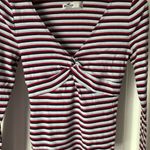 Hollister Twist Front Long Sleeve Shirt top v neck cotton blend women size S Photo 3