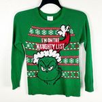 Dr. Seuss The Grinch Green Christmas Holiday Graphic Long Sleeves Sweater Photo 0