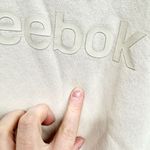 Reebok Sweater Women Sz XL Cotton Ivory Brown Long Sleeve Crewneck Graphic Logo Photo 3