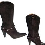 Donald Pliner Couture Suede Leather Boot Shoe New Western Rhinestone $450 NWT Black Size 9.5 Photo 3