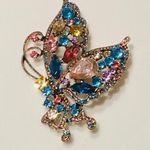 Butterfly Rhinestone Brooch, Multicolor Gold Photo 0