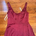 David's Bridal David’s bridal bridesmaid scoop neck tank satin Merlot dress size 6 w/ pockets Photo 2