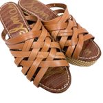 Sam Edelman  Devon Strappy Wedge Sandal Saddle Leather Woven Espadrille Size 8.5 Photo 9