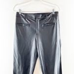 Maeve Anthropologie High Rise Straight Leg Faux Leather Pants Black 10 Tall Photo 4
