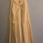 Laundry by Shelli Segal 10 gown Champagne shimmer gold, twist knot, low back, an Photo 4