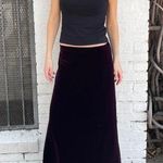 Free People Beautiful vintage Alex evenings Dark purple velvet maxi skirt sz s / 27x41 Photo 0