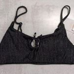 ANDIE NWT  Waikiki Top Black Ribbed Tie-Front Detail Bralette Bikini Top Size XS Photo 0