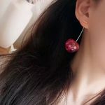 Pink and Gold Cherry Earrings Photo 1