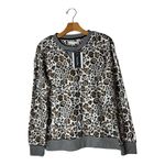 Emerson Road Pajama Set Women Small Brown Fuzzy Luxe Leopard Loungewear NWT Black Photo 1