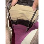 Turquoise Haven Anthropologie LUMI Leather Tote Purse Bag Pink White Black With Long Short Strap Photo 7