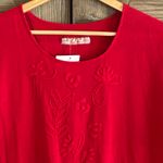 NWT Manta Del Lago Womens Midi Dress Red Sz Medium Pointed Hem Cottagecore Photo 1