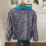 Vintage HTC Bold Colorful Print Windbreaker Spring Jacket M Blue Size M Photo 7