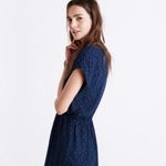 Madewell  Navy Blue V-Neck Wrap-Front Mini Dress‎ in Brushstroke Diamond Sz Large Photo 2