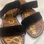 Sam Edelman  Gala Slide Mule Black Suede  Two Strap Flat Slip On Sandals 5 Photo 1