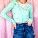 Paper Crane women's cardigan size large embroidered flowers Photo 0