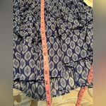 MISA Los Angeles Nahla Blue White Ruffled Mini Skirt Tiered Smocked Waist M Photo 9