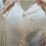 Christian Dior Vintage  Pink Satin Pearl Button‎ Lace Collar Gown Stain Photo 7
