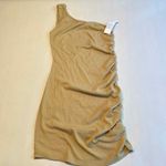 BP . Women's One Shoulder Ruched Ribbed Bodycon Dress - Beige, Small Photo 1