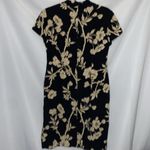 Talbots   100% Silk size 8Petite Cream and Gold FloralSheath Dress Mock Neck Midi Photo 7