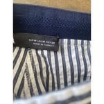 ZARA Women's Medium Navy Striped Seersucker Straight Leg Pants Coastal Nautical Photo 6