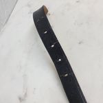 Vintage Mens Belt 36/90 Black Genuine Leather Ostrich Gold Box Frame Buckle Photo 5