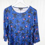 Dress Works Blue Halloween Witches Broom Cauldrons Stretch Knit Dress Medium Photo 2