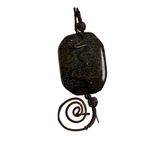 Vintage Large Stone Bronze Metalwork Brooch Pin Men Women Fashion Accessories Green Photo 7