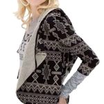 Gimmicks by BKE  Open Front Knit Cuffed Hooded Cardigan Jacket Womens Small Photo 1