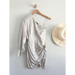 Retrofête Retrofete | Drisana Silk Satin Ruched Dress | Silver | Size XS Photo 2