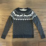 Loft  Grey and White Polka Dot Deer Sweater - Size XS Photo 0
