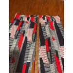 Roz & Ali Women’s Dress Pants Petite Large Geometric Red Blue White Ron &Ali Wide Leg Photo 4