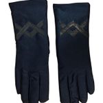 Thinsulate Womens One Size Fits All Navy Blue Gloves Leather Trim Photo 0