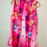 Sheer cardigan vest pink and white with butterflies one size fits most (109) Photo 0