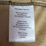 Heartloom  Tan Brown Vegan Faux Leather Short Sleeve Belted Button Shirt Dress M Photo 7