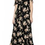 Old Navy The Occasion Off-Shoulder Ruffle Chiffon Maxi Dress  Black Floral Size 8 Photo 0