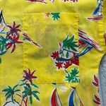 VTG 70s Loungees Shirt Womens 12/14 Yellow Parrot‎ Top Snap Cover Up Pocket USA Photo 8