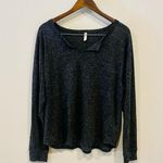 Free People  Movement Grey Vixen Split Neck Longsleeve Tee Photo 2